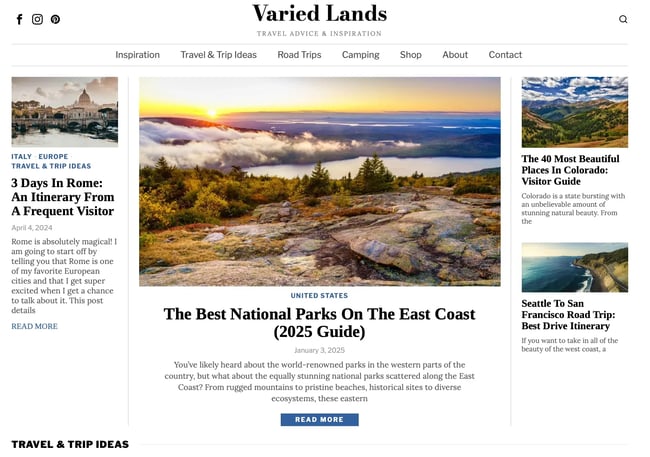 digital marketing website, varied lands